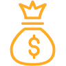 orange money bag icon