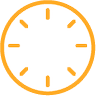 orange clock with no hands icon