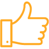 orange thumbs up icon