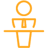 orange man wearing tailored suit icon