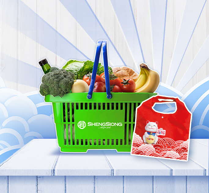 Get a FREE Tappy Grocery Bag. Only with DBS/POSB cards for NETS payment at Sheng Siong!