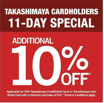 TAKASHIMAYA 10% CARD DAY | DBS Singapore