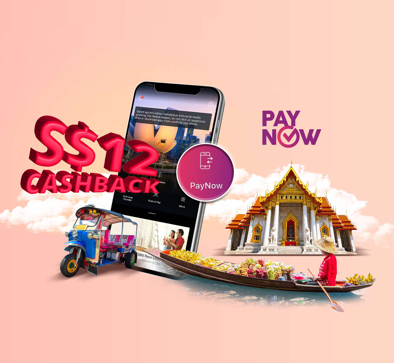 Get S$12 cashback on your first PayNow-PromptPay transfer