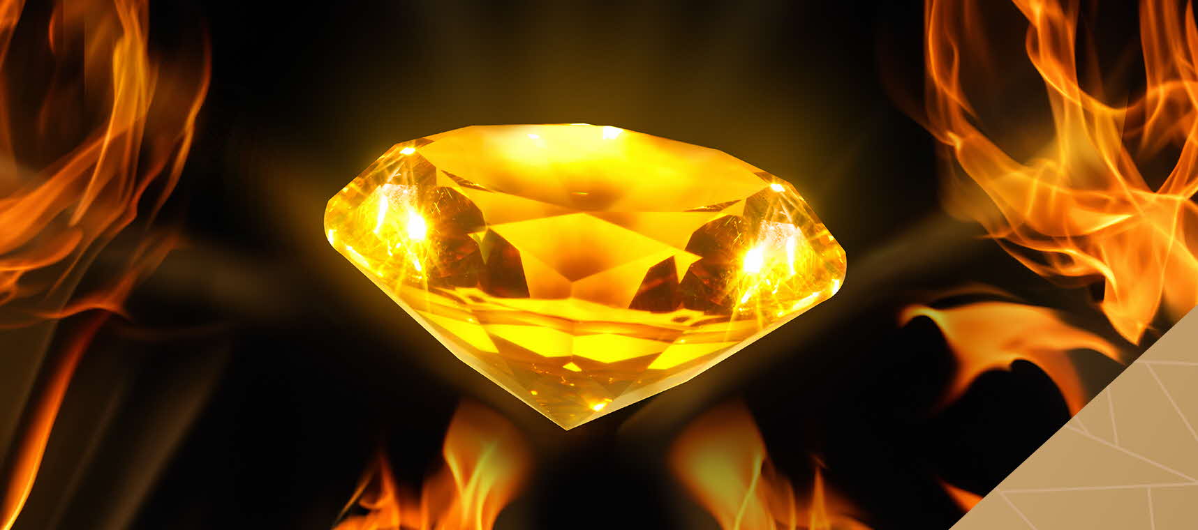 Diamond remaining strong in a fire, as a metaphor for safety of a building.