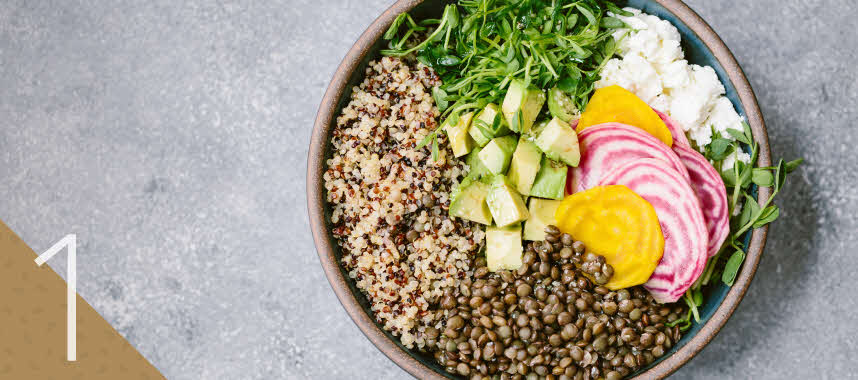 Perfect combination in a nutritious grain bowl.